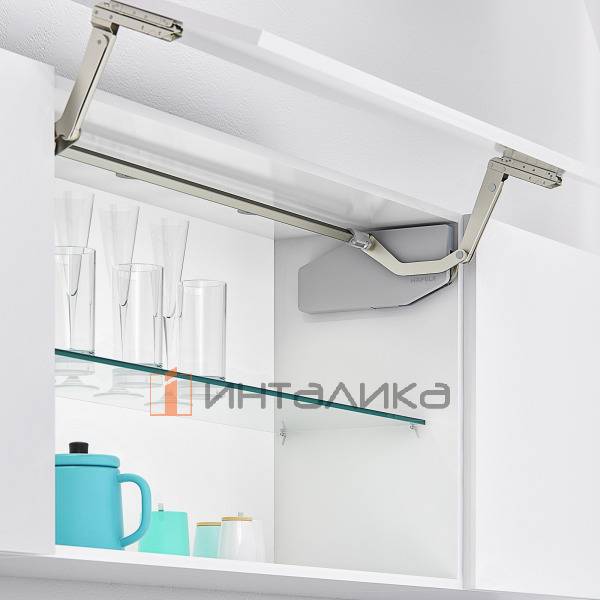 Комплект откидного подъемного механизма KESSEBOHMER Free Swing S7sw, для деревянных фасадов, серый – 2