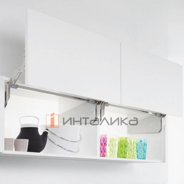 Комплект вертикального подъемного механизма KESSEBOHMER Free Slide, тип O3us, для деревянных фасадов, H 320-360мм, ширина до 1200мм, G 8,7-16,5кг, белый – 3