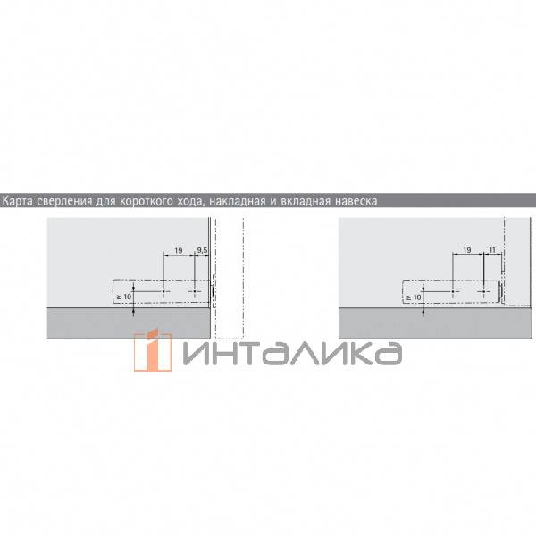 Механизм HETTICH P2O Magnet для петель без пружины, короткий ход, под прикручивание, антрацит – 2