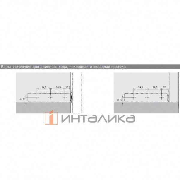 Механизм HETTICH P2O Magnet для петель без пружины, длинный ход, под прикручивание, антрацит – 2