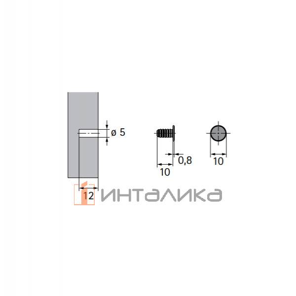 Пластина для  HETTICH P2O под пресс, (V100), сталь – 2