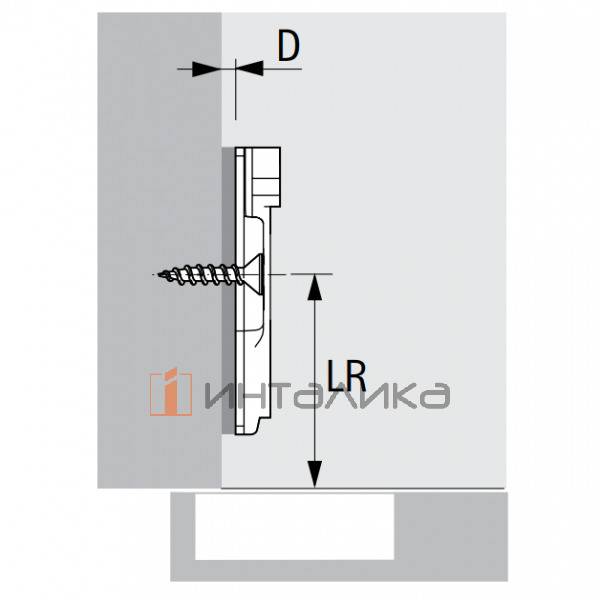Монтажная планка крестообразная HETTICH System 8099 для Sensys / Intermat, LR37, D0, под прикручивание – 2