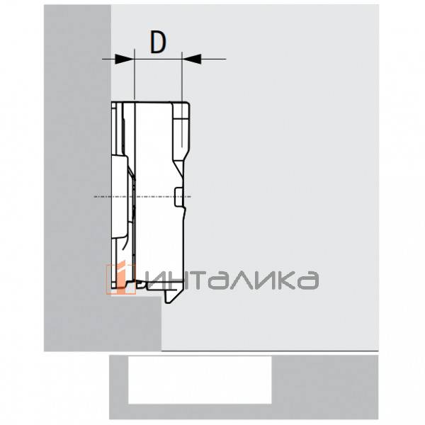 Параллельный адаптер монтажных планок HETTICH, D8, цинковое литье, никель – 2
