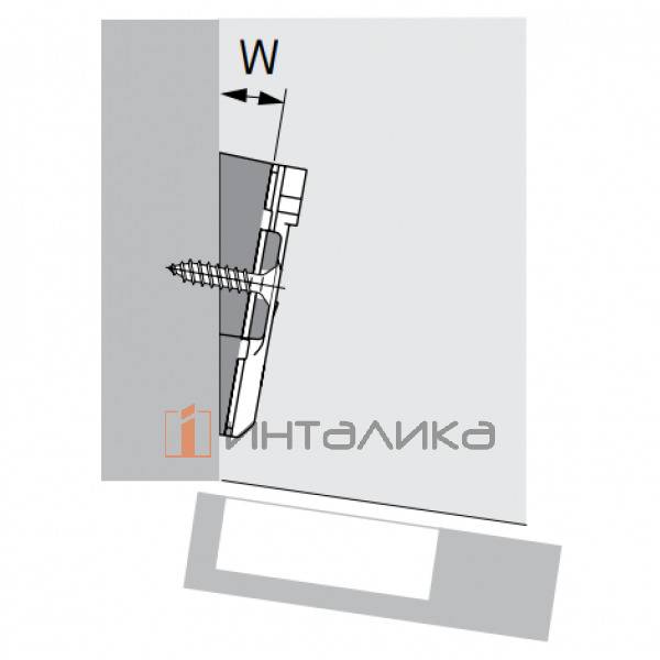 Угловой дистанционный адаптер HETTICH для ответной планки Sensys, угол 20°, (V50), никель l 9072217 l – 2