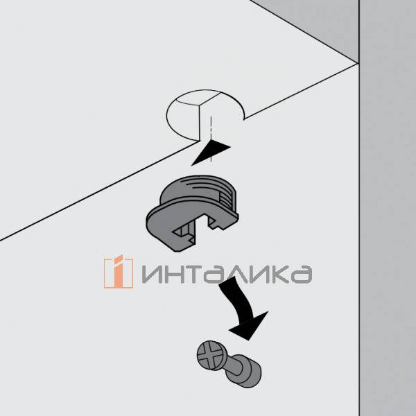 Полкодержатель HETTICH VB 135, для полок толщиной 16мм, Ø 20мм, пластик, коричневый – 3