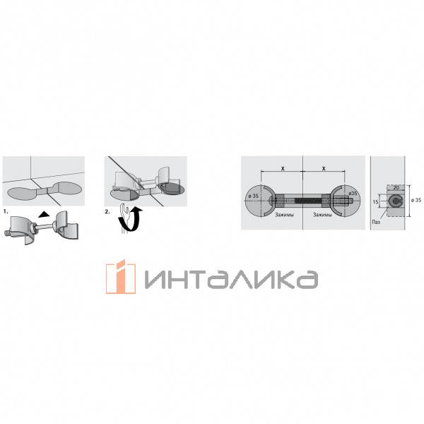Стяжка для столешниц HETTICH AVB 5, L 100мм, Ø 35 мм, оцинкованная сталь – 2