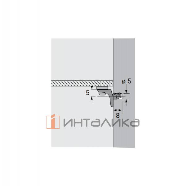 Полкодержатель HETTICH Sekura 8, с присоской, для стеклянных полок, Ø 5мм, цинк, никель – 2