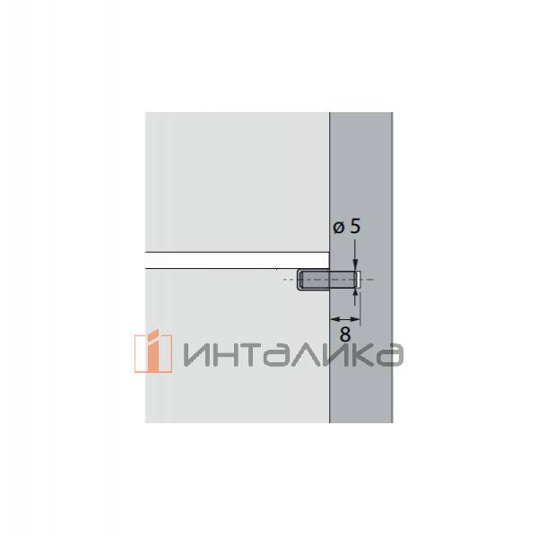 Полкодержатель HETTICH с пластиковым колпачком, для стеклянных полок, Ø 5мм, сталь – 2