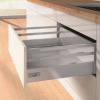 Превью Фасадный ящик с двойным релингом HETTICH InnoTech Atira Quadro 25 Silent System частичное выдвижение, H176, NL470, G25кг, под саморез, серебристый – 1