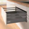 Превью Фасадный ящик с двойным релингом HETTICH InnoTech Atira Quadro 25 Silent System частичное выдвижение, H176, NL350, G25кг, под саморез, антрацит – 1