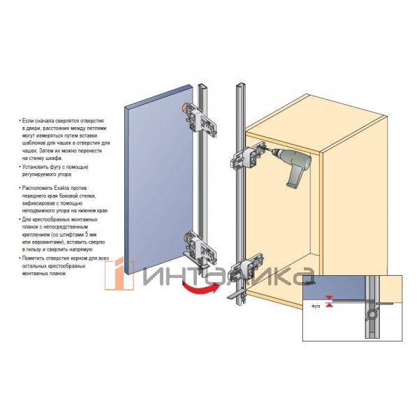 Комплект шины с упорами для сверлильного кондуктора HETTICH Exakta, L 1000мм, алюминий – 5