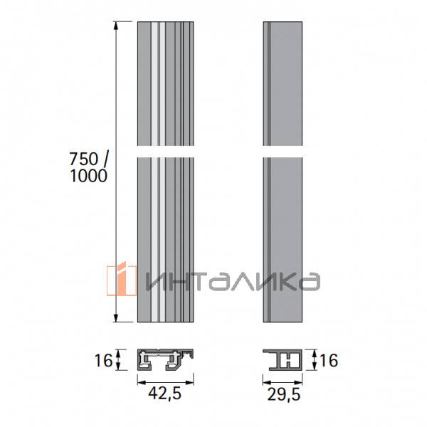 Комплект монтажных профилей HETTICH Easys, длина 750 мм – 2