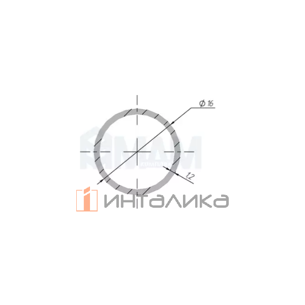 Труба круглая 1200 мм мат.хром