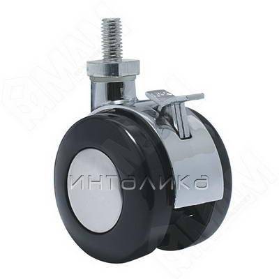 Опора двухколесная с винтом M10, D50 мм, со стопором – 1