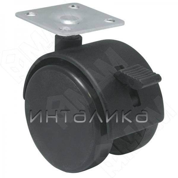 Опора двухколесная с площадкой, D40 мм, со стопором – 2