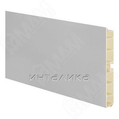 Цоколь пластиковый (высота 100, длина 4000 мм), алюминий гладкий 