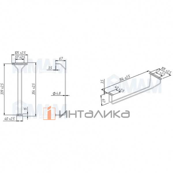 Бокалодержатель одинарный, крепл. на саморезы, хром – 2