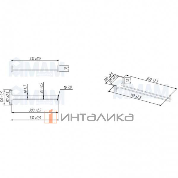 Бокалодержатель одинарный, крепл.на винты, хром – 2