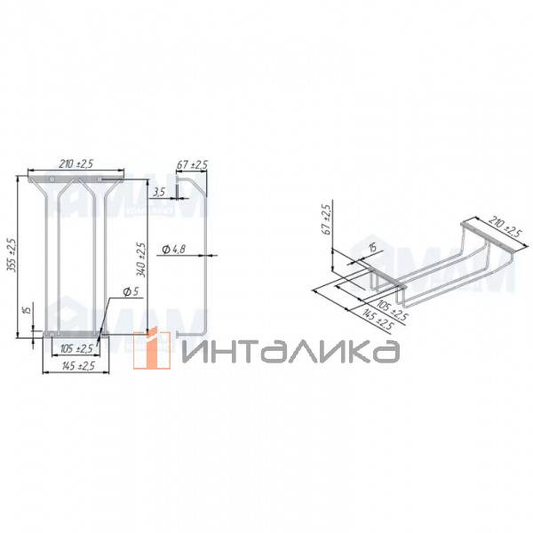Секция из 2-х бокалодержателей, крепл. на саморезы, хром – 2