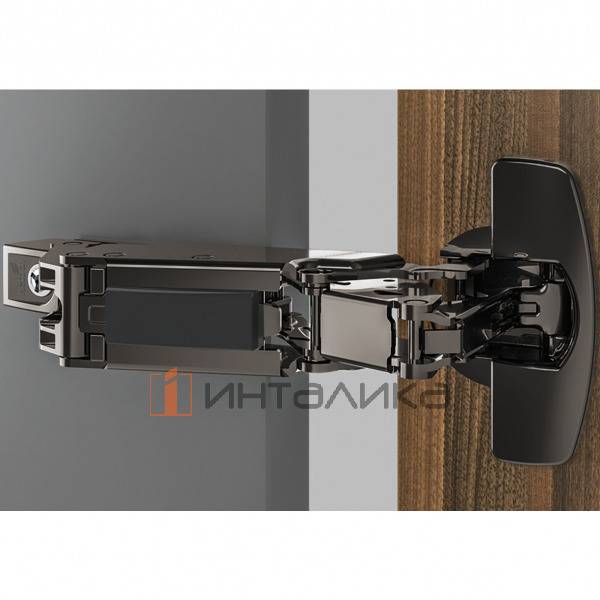 Петля HETTICH Sensys 8657i (B3) 165°, для дверей 15-32 мм, полунакладная, с доводчиком, Ø35, под саморезы, (V50), черный обсидиан – 6