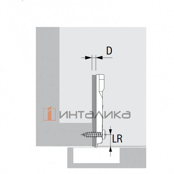 Монтажная планка крестообразная для рамных конструкций HETTICH* System 8099 для Sensys, D4.5, под прикручивание, с эксцентриком – 2