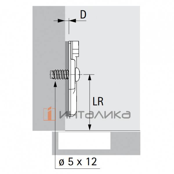 Монтажная планка крестообразная HETTICH System 8099 для Sensys / Intermat, LR37, D8, с предустановленными евровинтами – 2