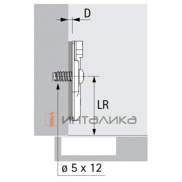 Монтажная планка крестообразная HETTICH System 8099 для Sensys, LR37, D5, с предустановленными евровинтами, черный обсидиан – 2