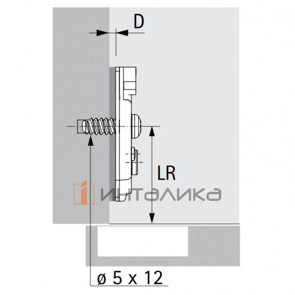 Монтажная планка крестообразная HETTICH System 8099 для Sensys, LR37, D0, с предустановленными евровинтами, с эксцентриком, черный обсидиан – 2