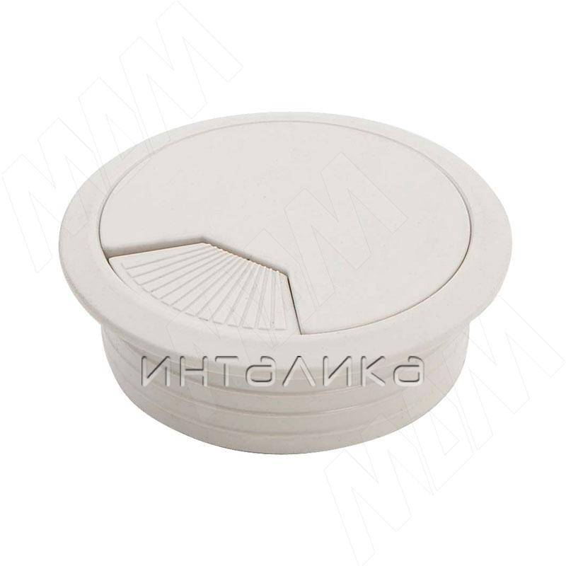 Заглушка кабель-канала, пластиковая, круглая, d=60 мм, серая (RTK008G)