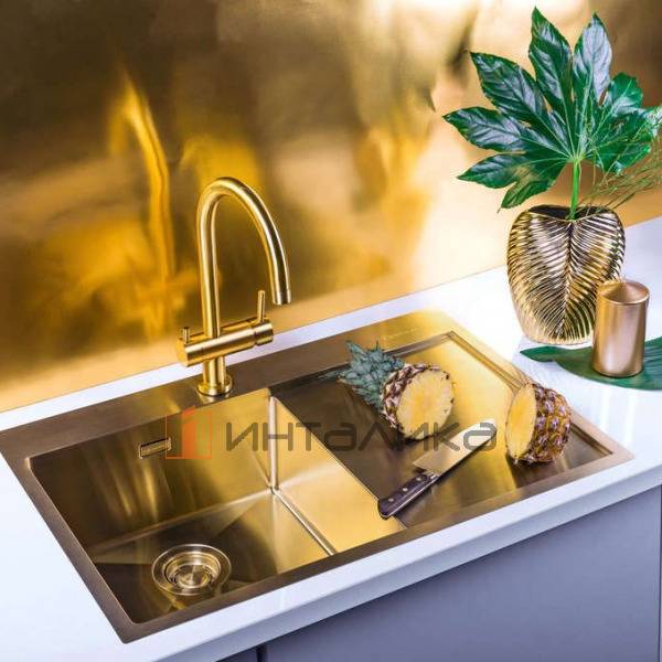 Смеситель Omoikiri YAMADA однорычажный, с выводом для питьевой воды, античная латунь – 6