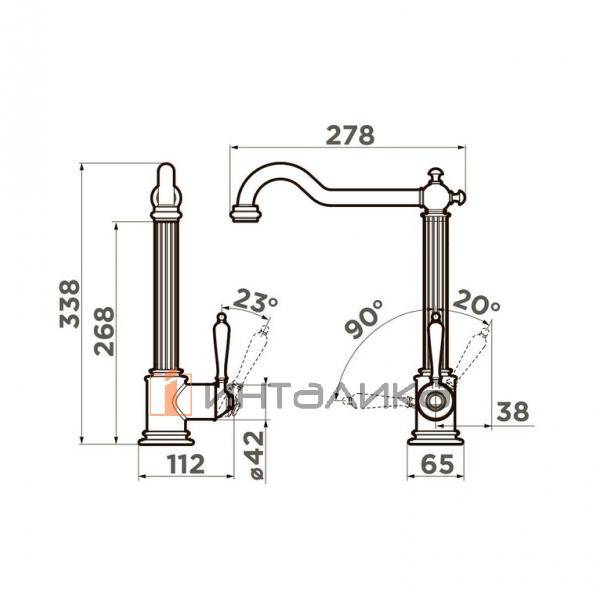 Смеситель Omoikiri TOSHIMA однорычажный, античная латунь – 2