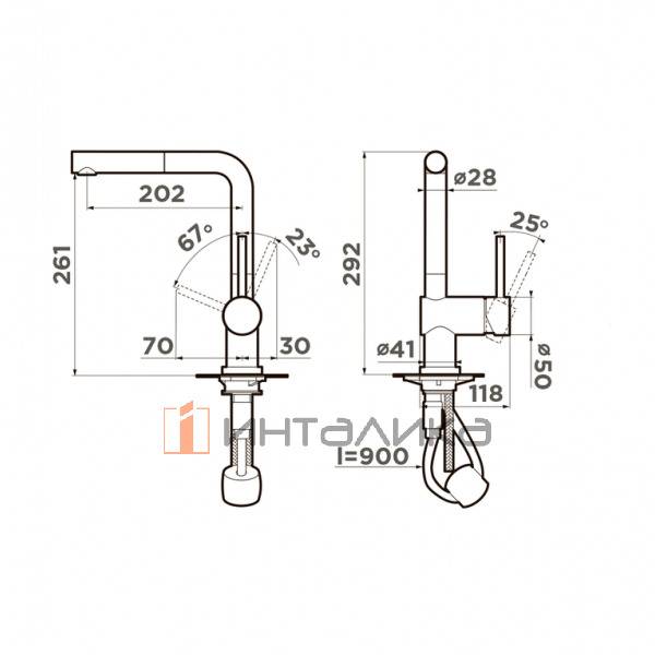 Смеситель Omoikiri AKASHI-S однорычажный, с выдвижным шлангом, хром – 2