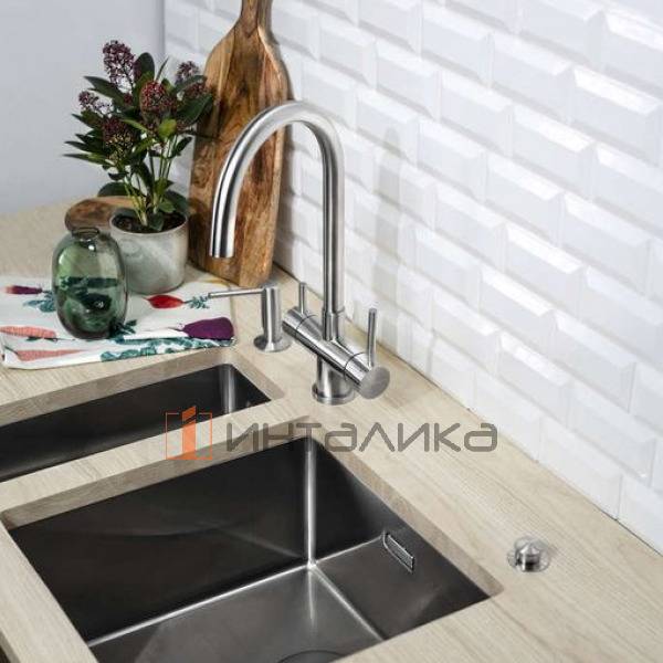 Смеситель Omoikiri AKITA однорычажный, с выводом для питьевой воды, нержавеющая сталь – 4