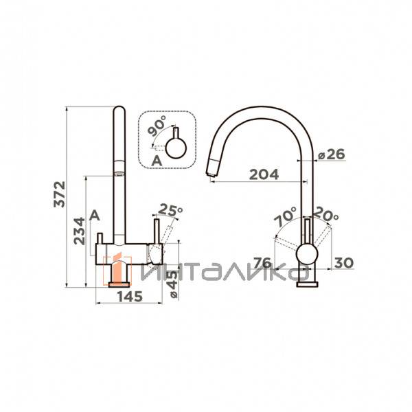 Смеситель Omoikiri YAMADA однорычажный, с выводом для питьевой воды, темный шоколад – 2