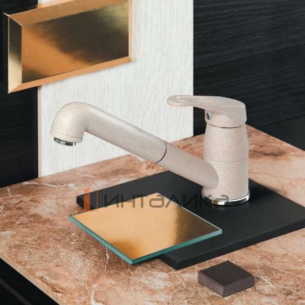 Смеситель Omoikiri TATEYAMA-S однорычажный, с выдвижным шлангом, эверест – 5