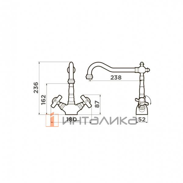 Смеситель Omoikiri TOKIGAWA двухрычажный, хром – 2