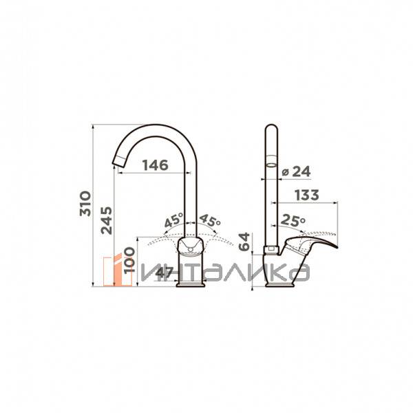 Смеситель Omoikiri UMI однорычажный, ваниль – 2
