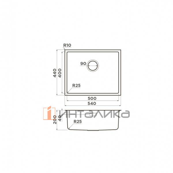 Мойка Omoikiri Tadzava 54-U нержавеющая сталь, 600, накладная, нержавеющая сталь – 2