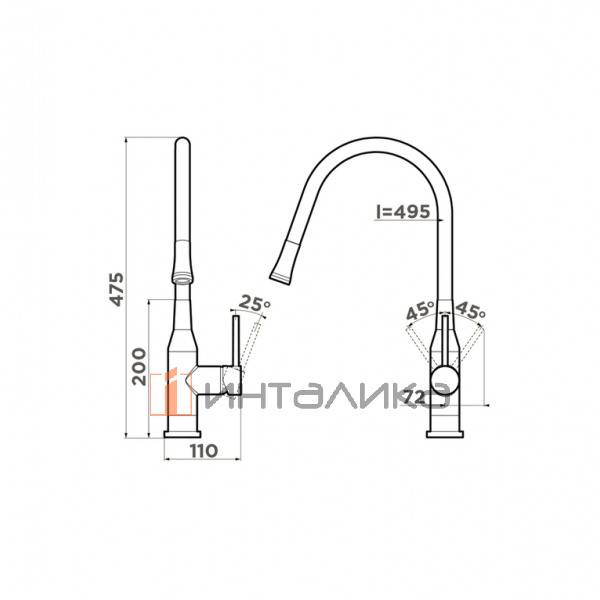 Смеситель Omoikiri YATOMI однорычажный, с гибким шлангом, белый – 2