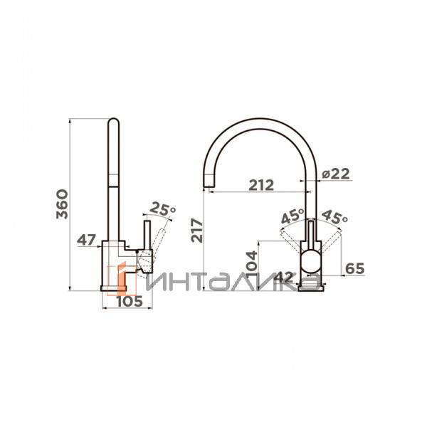 Смеситель Omoikiri WAKAYAMA однорычажный, вороненая сталь – 2