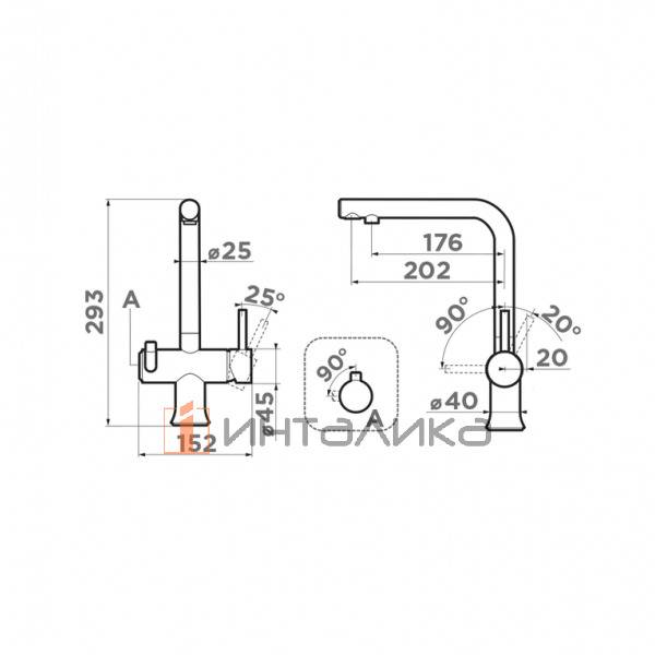Смеситель Omoikiri HOTARU однорычажный, с выводом для питьевой воды, вороненая сталь | красный – 2