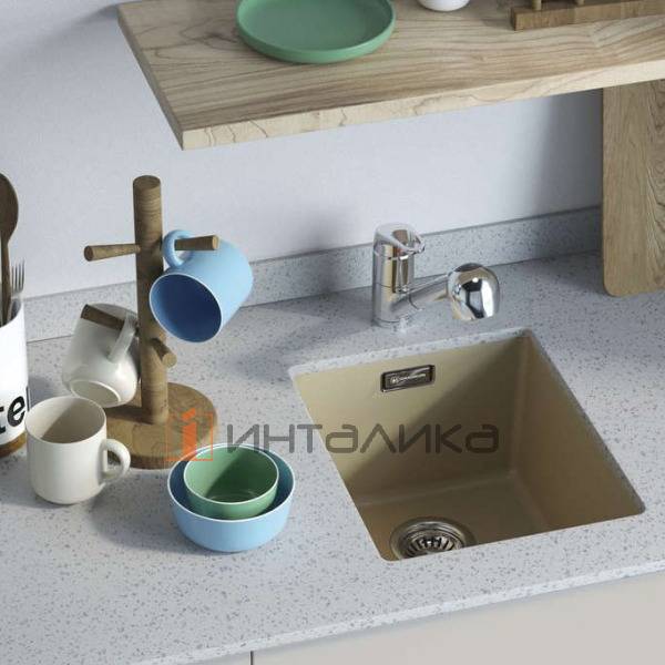 Мойка Omoikiri KATA 34-U Artgranit, 400, под столешницу, черный – 4