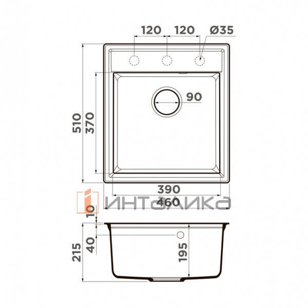 Мойка Omoikiri DAISEN 46 Artgranit, 450, накладная, leningrad grey – 2