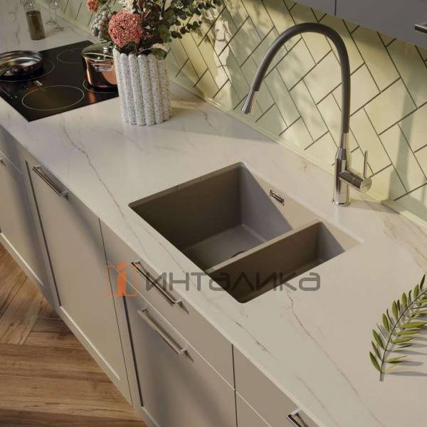 Мойка Omoikiri KATA 54-2-U Artgranit, 600, под столешницу, leningrad grey – 4