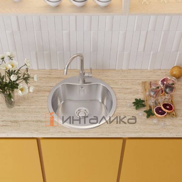 Мойка Omoikiri Saroma 51 нержавеющая сталь, 500, накладная, нержавеющая сталь – 3