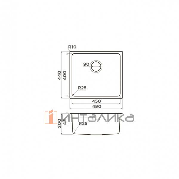 Мойка Omoikiri TADZAVA 49-U/I нержавеющая сталь, 600, накладная, нержавеющая сталь – 2