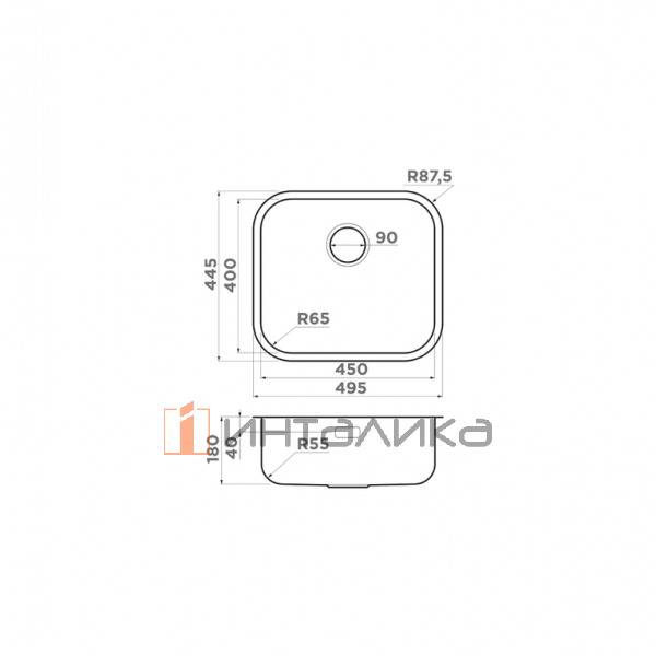 Мойка Omoikiri OMI 49-U/I нержавеющая сталь, 600, накладная, нержавеющая сталь – 2