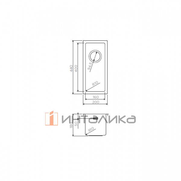 Мойка Omoikiri TAKI 20-U/IF нержавеющая сталь, 300, накладная, вороненая сталь – 2