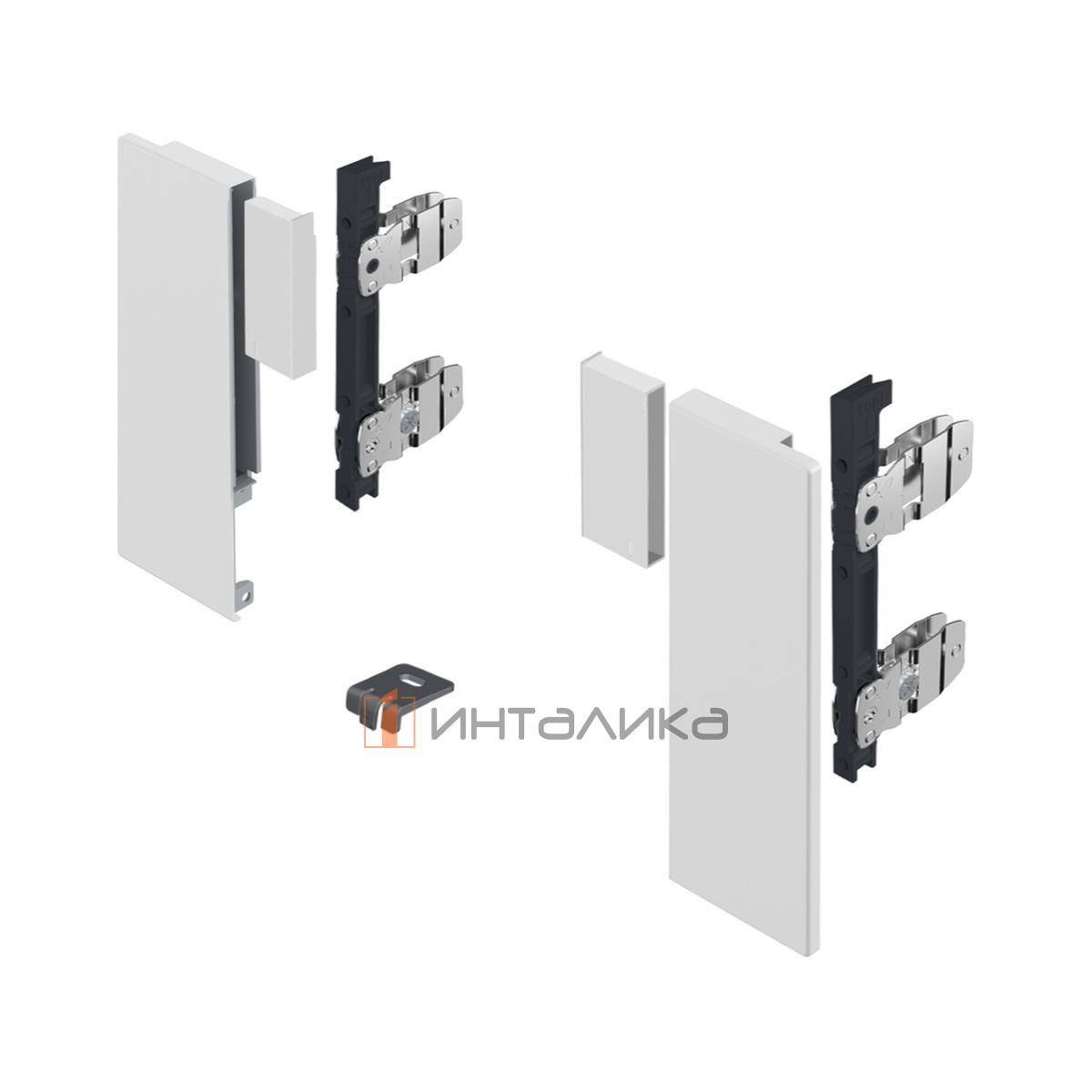 Комплект соединителей передней панели DESIGN внутреннего ящика HETTICH AvanTech You, H187 мм, цвет белый, (V1)