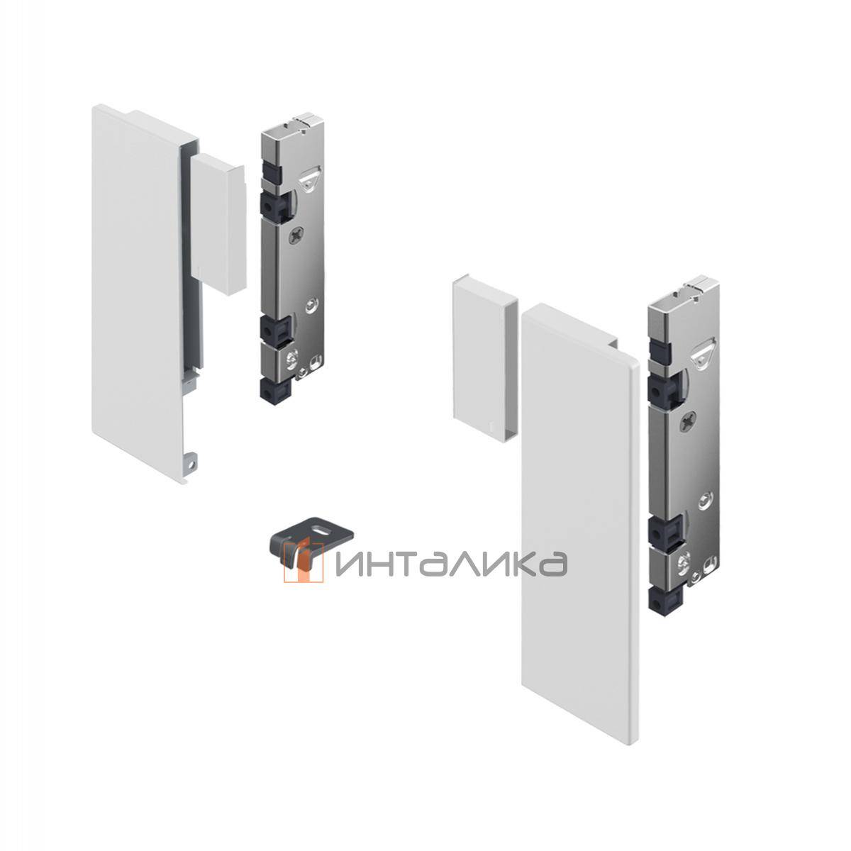 Комплект соединителей передней панели DESIGN внутреннего ящика HETTICH AvanTech You Inlay, H187 мм, цвет белый, (V1)